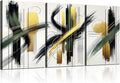3 Pcs Framed Abstract Wall Art Modern Gallery Prints Black Green Gold Lines Canvas Painting Minimalist Poster Picture Living Room Bedroom Office Wall Decor 16x24 Inch Ready To Hang