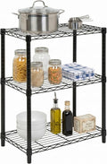 Honey-Can-Do 3-Tier Heavy Duty Adjustable Shelves, Metal Storage Rack With 250-lb Shelf Capacity, Black, 14" W x 24" L x 30" H