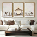 Anyzal Extra Large Jesus Framed Wall Art 24x36 Inch Easter Catholic Nativity Scene Canvas Artwork Christian Religious Birth of Jesus Painting for Living Room Bedroom Dining Room Set of 3