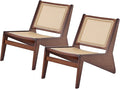 MBOOYOME Mid Century Modern Accent Chair for Living Room, Low Lounge Chair with Solid Wood Frame, Comfy Armchair for Bedroom and Balcony, Walnut