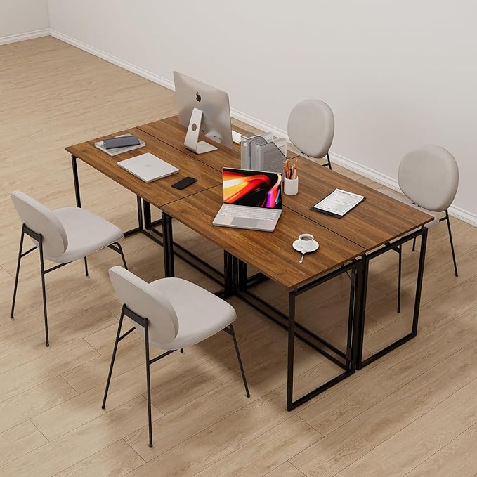 alawooder Folding Desk - 39.4” Wood Top Foldable Desk for Small Spaces | No Assembly Required Compact Desk for Home Office, Writing, and Study