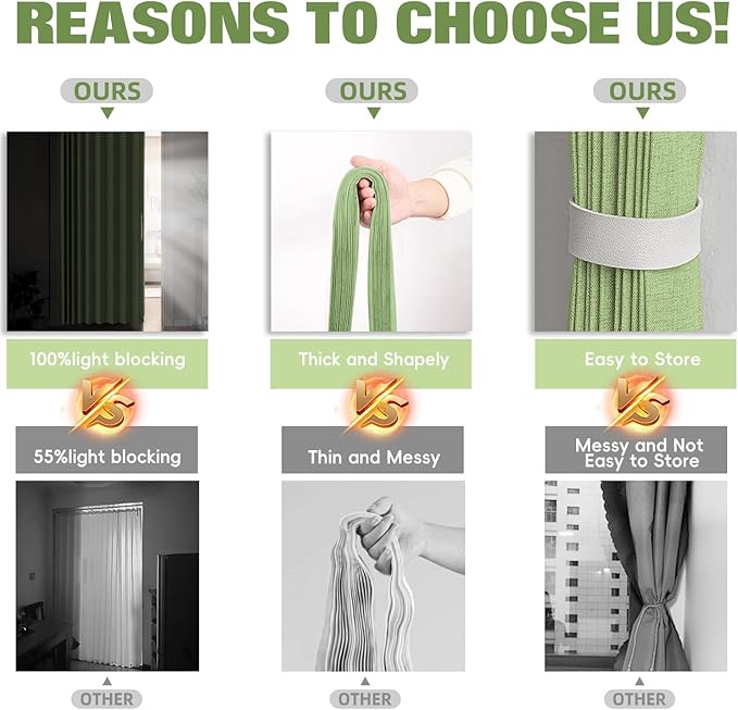 Jilron 100% Blackout Fabric Folding Door Curtain with Magnetic Closure - Accordion Style for Sliding Doors, Closets,Wardrobe and Temporary Door Solutions Doorway Curtains（W42 x L78, Green，1 Panel）