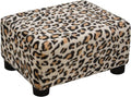 CAROLMADE Small Foot Stool Ottoman Footstool with Legs Under Desk Footrest for Living Room Bedroom and Office, Faux Fur Beige
