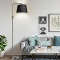 Nintiue 【Upgraded】 Dimmable Floor Lamp, 1000 Lumens LED Edison Bulb Included, Brushed Nickel Arc Floor Lamps Modern Standing Lamp with Black Shade, Tall Lamps for Living Room Bedroom