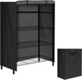 Storage Shelving Unit - Protective, Waterproof Outdoor Indoor Storage Rack, Dust Cover with Zipper (36Lx14Wx54H), Black