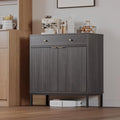 Mericonia Farmhouse Buffet Sideboard Cabinet with Storage, Fluted Coffee Bar with Doors and Adjustable Shelves, Modern Wood Console Cabinet for Kitchen, Livingroom (Fluted 2 Door, Grey)