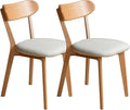 Modern Solid Wood Dining Chair Set of 2, Kitchen Dining Room Chair with Upholstered Cushion and Seat Cover for Dining Room, Kitchen
