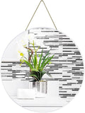 Funerom Round Wall Mirror 15.4 Inches Circle Mirror Bathroom Mirrors for Over Sink White