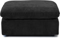 Cloud Modular Sectional Sofa Couch, Linen Blend Fabric Ottoman Module for Living Room, Cushion Covers Washable&Removable, Black