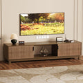 GAOMON 70in Fluted TV Stand, Long Wooden TV Console Mid Century Modern Entertainment Center with Storage Cabinet for TVs Up to 80 Inches Living Room, Walnut