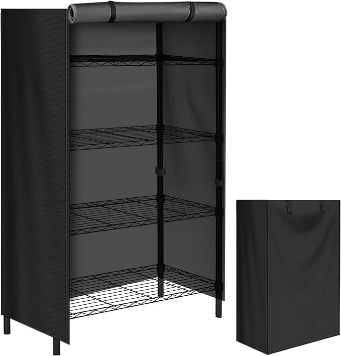 Storage Shelving Unit Cover,Waterproof Shelf Cart Cover Protective Outdoor Indoor Storage Rack Dust Cover with Zipper (30" Lx14 Wx60 H)