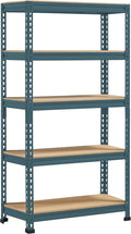 Topeakmart 5-Tier Utility Shelves, Metal Storage Shelves, Adjustable Shelving Units, Boltless Assembly, Garage Shelves Shed Shelving for Warehouse Shed Basement- Neptune Blue, 27.5 x 12x 60 Inch