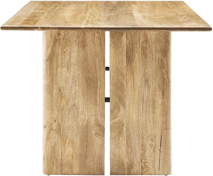 Modway Amistad 72" Solid Wood Modern Farmhouse Rectangular Dining Table in Oak