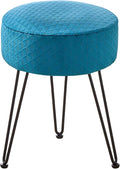 Velvet Ottoman,Vanity Stool,Dressing Table Seat with Metal Leg Vanity Chair for Bedroom, Living Room, Entryway, Offices