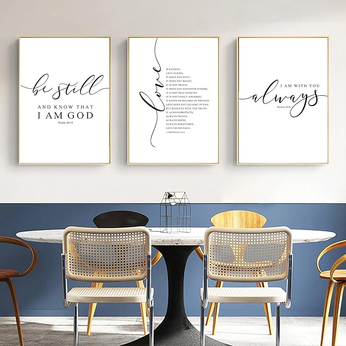 Bible Verse Wall Art Decor Scripture Canvas Wall Art Christian Pictures Inspirational Artwork Scripture Bible Verse Posters Christian Paintings for Living Room Bedroom 24x36 Inch Unframed Set of 3