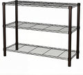 Standing Shelving Units, 36" W x 14" D x 32" H Metal Storage Shelves, Adjustable Carbon Steel Wire Shelving Rack Display Shelf for Garage Bathroom Kitchen Home Office (3-Tiers, Black)