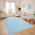 RUGSREAL 6x9 Large Bedroom Area Rug Washable Rug Soft Modern Area Rug for Living Room Non-Slip Stain Resistant Abstract Throw Floor Carpet Contemporary Rug Solid Rug for Dining Room Office, Blue