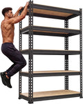 PrimeZone Storage Shelves 5 Tier Adjustable Garage Storage Shelving, Heavy Duty Metal Storage Utility Rack Organizer Shelf Unit for Warehouse Pantry Closet Kitchen Basement, 28" x 12" x 59", Black