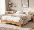 GarveeHome Queen Size Platform Bed Frame, Minimalist Wood Bed Frame No Headboard Needed, Sturdy Low Profile Bed with Natural Wood Grain, Noise-Free & Easy Assembly