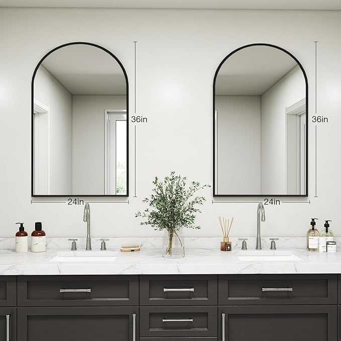 NEWBULIG Bathroom Mirror, Wall Mirror with Aluminum Alloy Thin Frame, Bathroom Mirrors for Over Sink, Bedroom, Living Room, Entryway