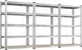 REIBII Garage Shelving, 5 Tier Storage Shelves Load 2400LBS, Adjustable Garage Shelving Heavy Duty, Metal Shelving Unit with Waterproof Columns, 35.5" W x 11.9" D x 72" H, Galvanized, 3 Pack