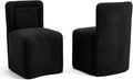 Hyfirm Black Upholstered Dining Chairs Set of 2, Mid-Century Scandinavian Parsons Armless Chairs in Boucle Fabric with Plush Seat Cushion for Diningroom Bedroom Livingroom Reading Room