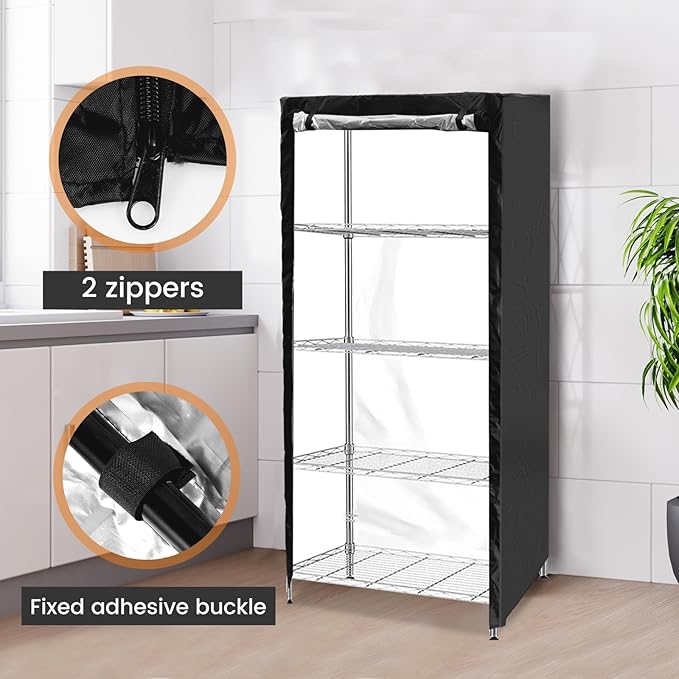 Shelf Cover, Waterproof Storage Shelving Unit Cover, Dustproof Wire Rack Covers with Zipper for Keeping Rack Clean, Indoor Wire Rack Dust Cover, Fits Racks 36" L X 18''w X 72''h