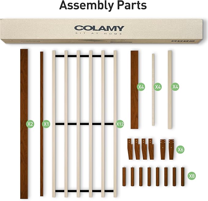 COLAMY 12 Inch Wood Platform Bed Frame，Sturdy Queen Size Bed Frame with Wood Slat Support, No Box Spring Needed, Easy Assembly, Espresso