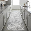 Homemate Washable Rug 2x6 Area Rugs - Vintage Faux Wool Rugs for Living Room Bedroom Dining Room - Non Slip Foldable Carpet Indoor Area Rug for Home Decor（2'x6', Grey