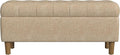 Homepop Home Decor | Tufted Ainsley Button Storage Ottoman Bench with Hinged Lid | Ottoman Bench with Storage for Living Room & Bedroom, Oatmeal Textured Fabric