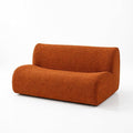58" Curved Modular Sofa 2-Seater, Comfy Sherpa Loveseat for Small Spaces, Modern Sectional Love Seat Couches for Small Living Room, Bedroom, Apartment– No Assembly, Orange