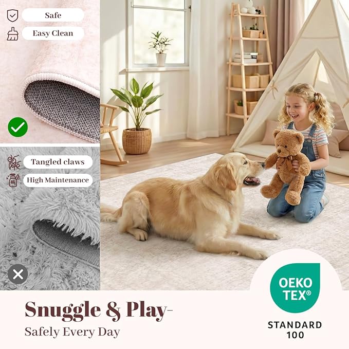 Homemate Washable Rug 2x6 Area Rugs - Vintage Faux Wool Rugs for Living Room Bedroom Dining Room - Non Slip Foldable Carpet Indoor Area Rug for Home Decor（2'x6', Brown