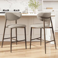 MALOL Bar Stools Set of 2, Counter Height bar stools, Kitchen Bar Stools with Backs, Modern Upholstered, Modern Bar Stools with Metal Legs for Kitchen Island, Counter, Camel
