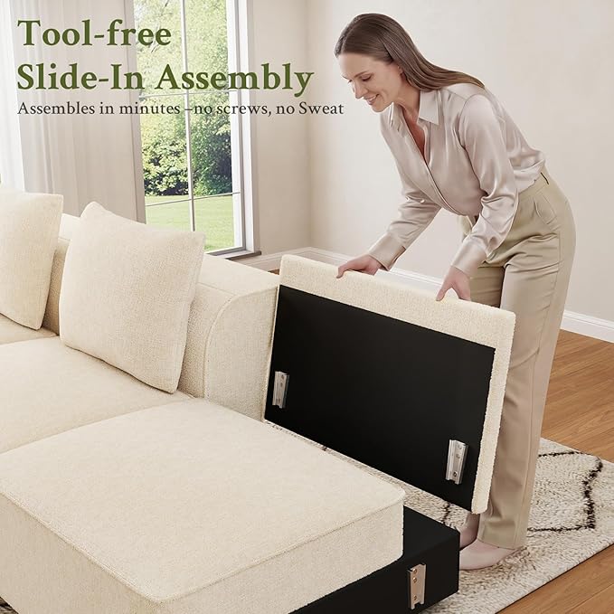 Welzona loveseat Sofa, 75" Comfy Chenille Love Seat, Small Couches for Small Spaces, 2 Seater Modern Loveseat, Deep Seat Chenille Sofas for Living Room, Apartment, Bedroom, Beige