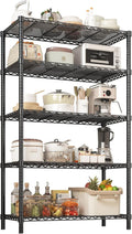 ROOMTEC 5-Tier Heavy Duty Wire Shelving Unit, 40" W x 16" D x 72" H Garage Shelving, 2000 lbs Total Capacity Adjustable Storage Rack, Metal Shelf for Kitchen, Pantry, Laundry Room, Basement