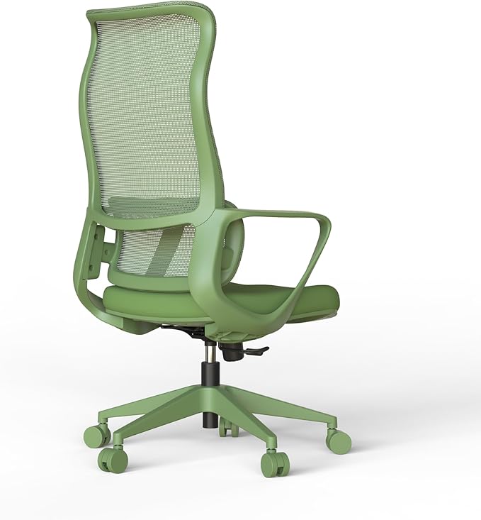 High Back Ergonomic Colorful Office Chair, Breathable Nylon Mesh Desk Chair with Adjustable Lumbar Support, 300LBS Swivel Rolling Computer Chair for Home Office Work, Green (Americana, Green)