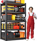 71''H 27.5''W Storage Shelves,2500LBS Garage Shelving ,Adjustable Garage Shelves ,Heavy Duty Metal Shelving, 5 Tier Wood Utility Steel Shelf, Shelving Units and Storage Rack fo Kitchen Pantry Laundry