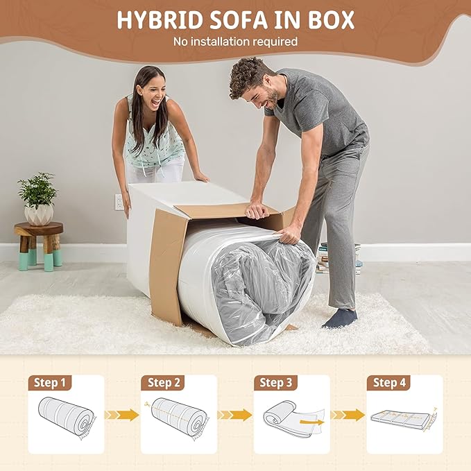 75'' Cloud Loveseat Sofa, No Assembly Required Comfy Deep Seat Couches 1 pcs for Living Room, Bedroom, Apartment