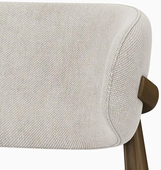 Modern Solid Wood Dining Chairs Set of 2 with Curved Back, Ergonomic Upholstered Seat, Natural Wood Legs with Adjustable Anti-Slip Foot Pad, for Kitchens, Living Rooms, Offices (S-Walnut, Set of 2)