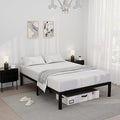 14 Inch Bamboo Bed Frame – Solid Wood Platform Bed Frame, Strong and Stable, with Non-Slip Slats for Support, No Box Spring Needed, Easy to Assemble, Noise-Free (Black, Full)