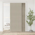 Jilron Accordian Door Curtain, 100% Blackout Folding Magnetic Doorway Curtains,Linen Style Closet Doors,for Room Divider,Privacy Protection（W72 x L78,Off White,1 Panel）