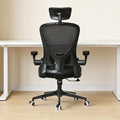 Monhey Office Chair Ergonomic Desk Chair with Lumbar Support&Headrest&Flip-up Arms Height Adjustable Rocking Swivel High Back Computer Chair Warm Taupe Mesh Study Chair (10black)