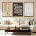 Anyzal Modern Minimalist Wall Art Large Boho Abstract Artwork Neutral Geometric Wall Decor for Living Room Bedroom Dining Room 24x36 Inch Set of 3