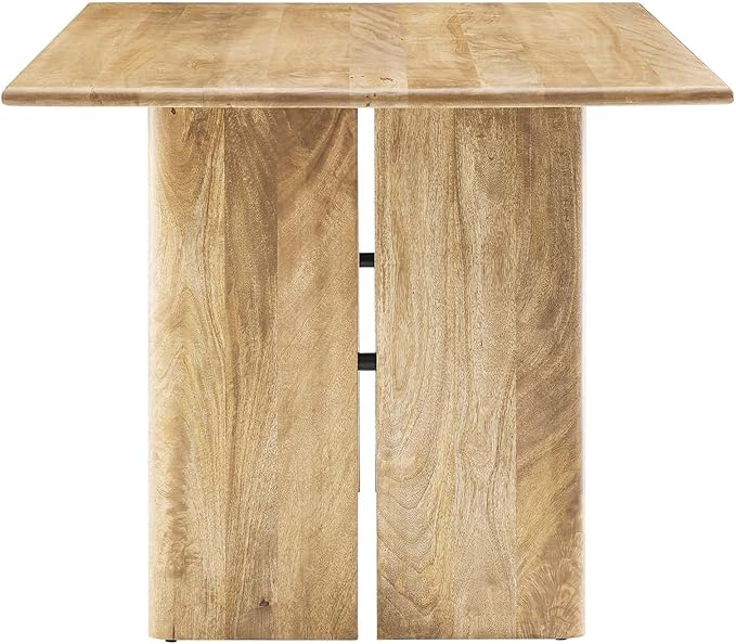 Modway Amistad 60" Solid Wood Modern Farmhouse Rectangular Dining Table in Oak