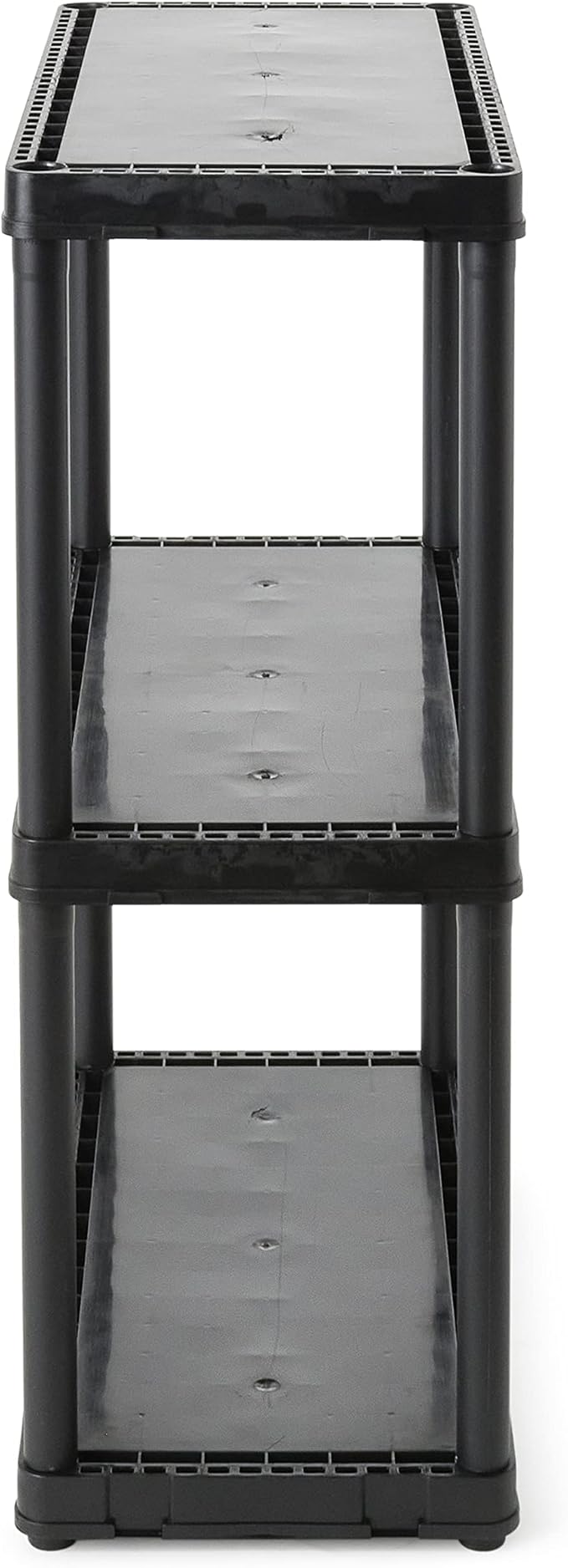 Gracious Living 3 Shelf Fixed Height Light Duty Storage Unit 12 x 24 x 33 Organizer System for Home, Garage, Basement, & Laundry, Black (3 Pack)