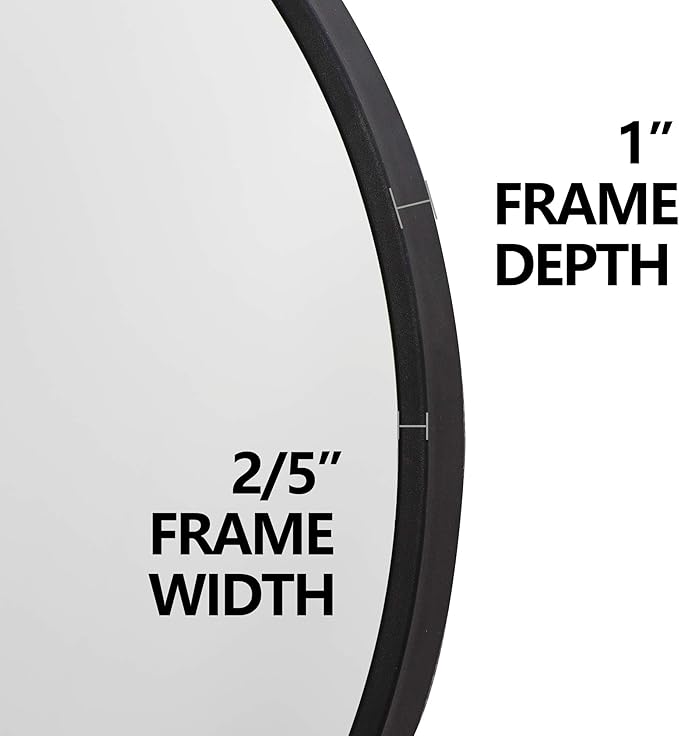 Smartxchoices Pack of 2 Black Round Mirrors 18 Inch, Wall Mounted Circle Mirrors, Metal Vanity Mirror Wall Bathroom Décor, Washrooms, Living Rooms