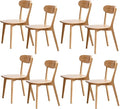 Modern Dining Chairs Set of 8, Solid Oak Wood Dining Chair with Comfortable Backrest, Sturdy Wooden Chairs for Kitchen, Dining Room