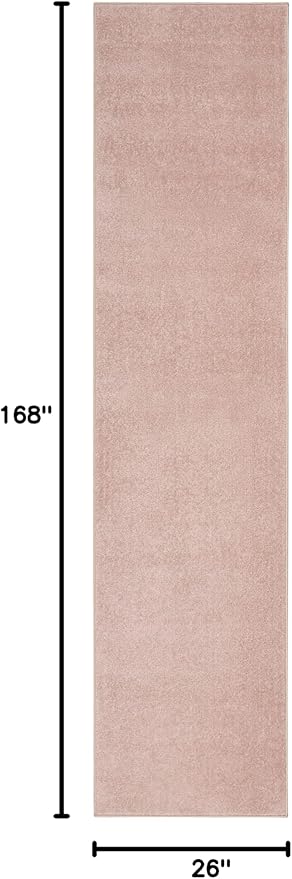 Nourison Home Nourison Essentials Pink 2'2" x 14' Area Rug - Easy Clean, Non Shedding, Bed Room, Living Room, Dining Room, Kitchen (14' Runner)