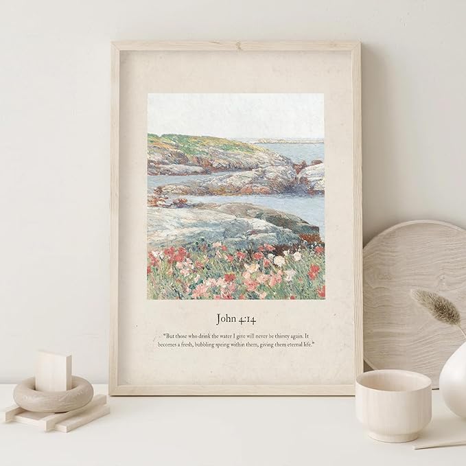 Christian Scripture Wall Art Set of 6 Bible Verse Canvas Wall Decor Psalm 23 Wall Art Religious Pictures Vintage Prints Christian Artwork Bible Verse Poster for Living Room Bedroom 8x10 Inch Unframed
