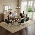 ZckyCine Extendable Dining Table - 63" to 78.7" Adjustable Rectangular Table with Black Metal Legs, Modern Expandable Dining Table for 6-8 People